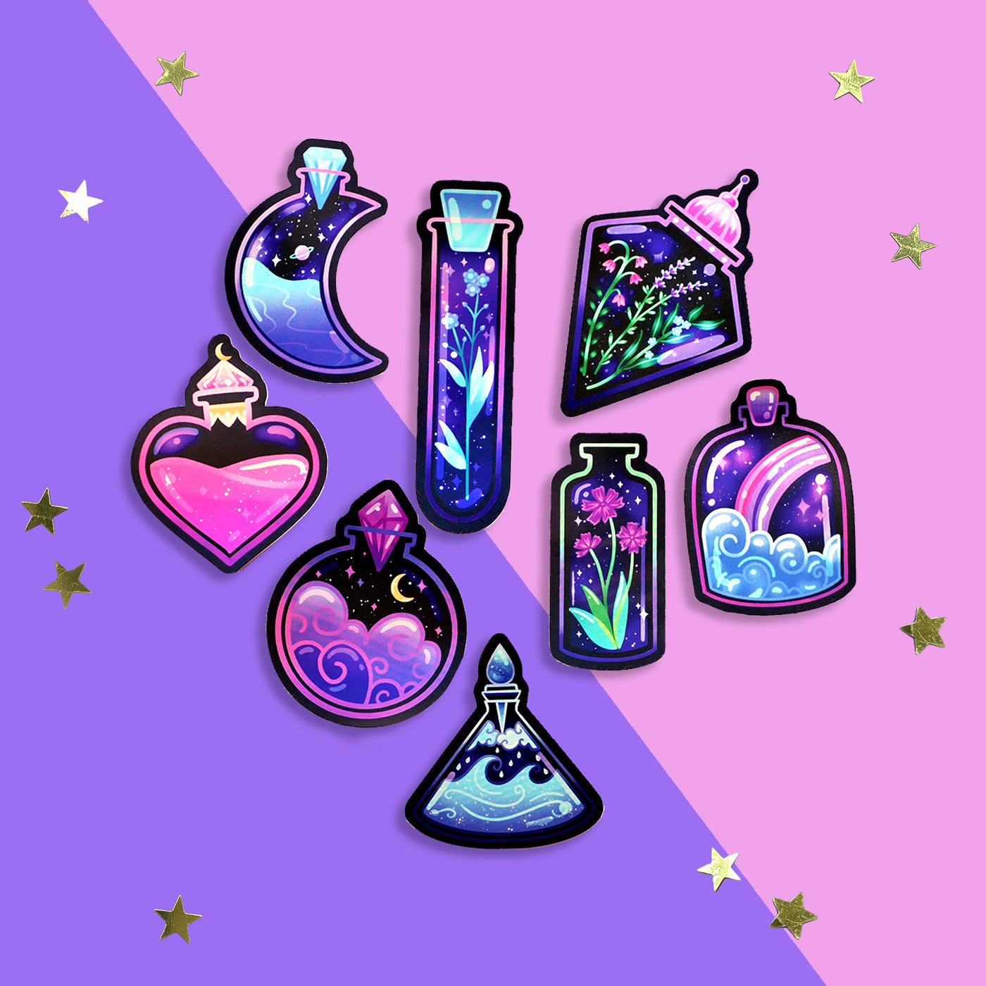 Potion Bottle - Sticker Set - The Quirky Cup Collective
