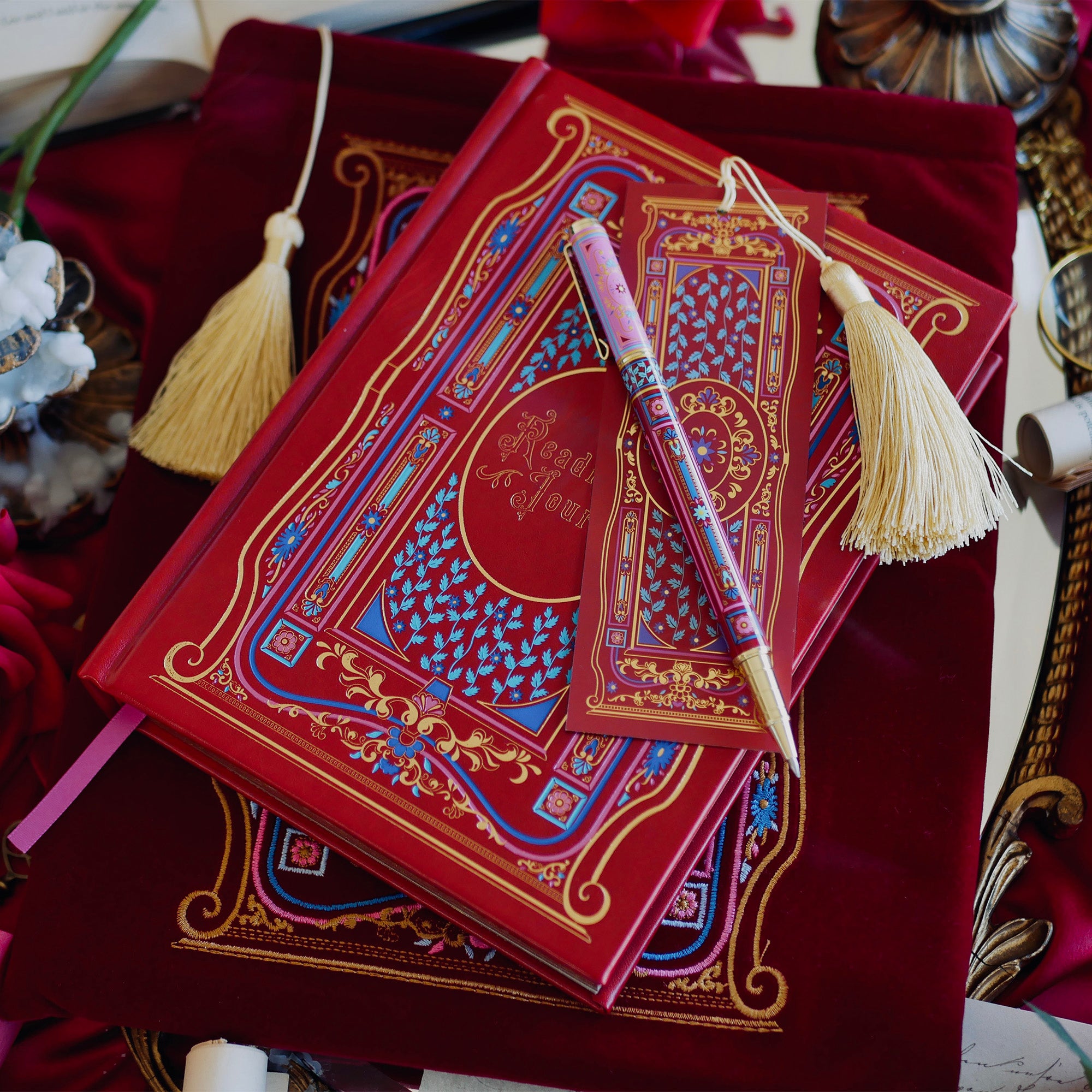Reading Journal Bundle - Crimson - The Quirky Cup Collective