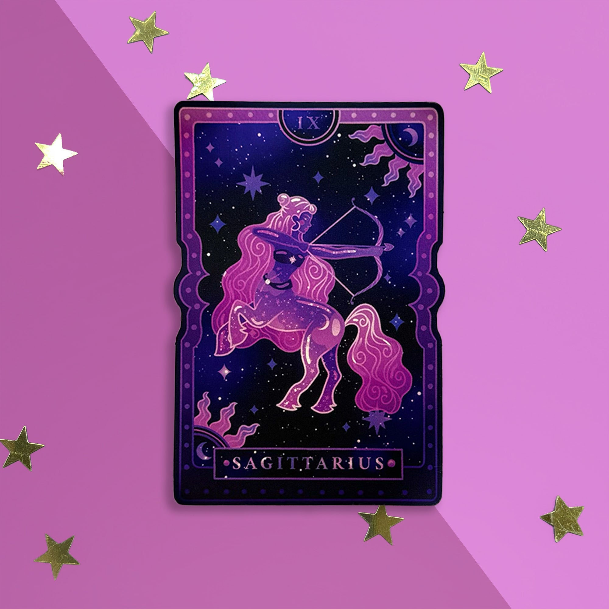 Sagittarius - Zodiac tarot Sticker - The Quirky Cup Collective