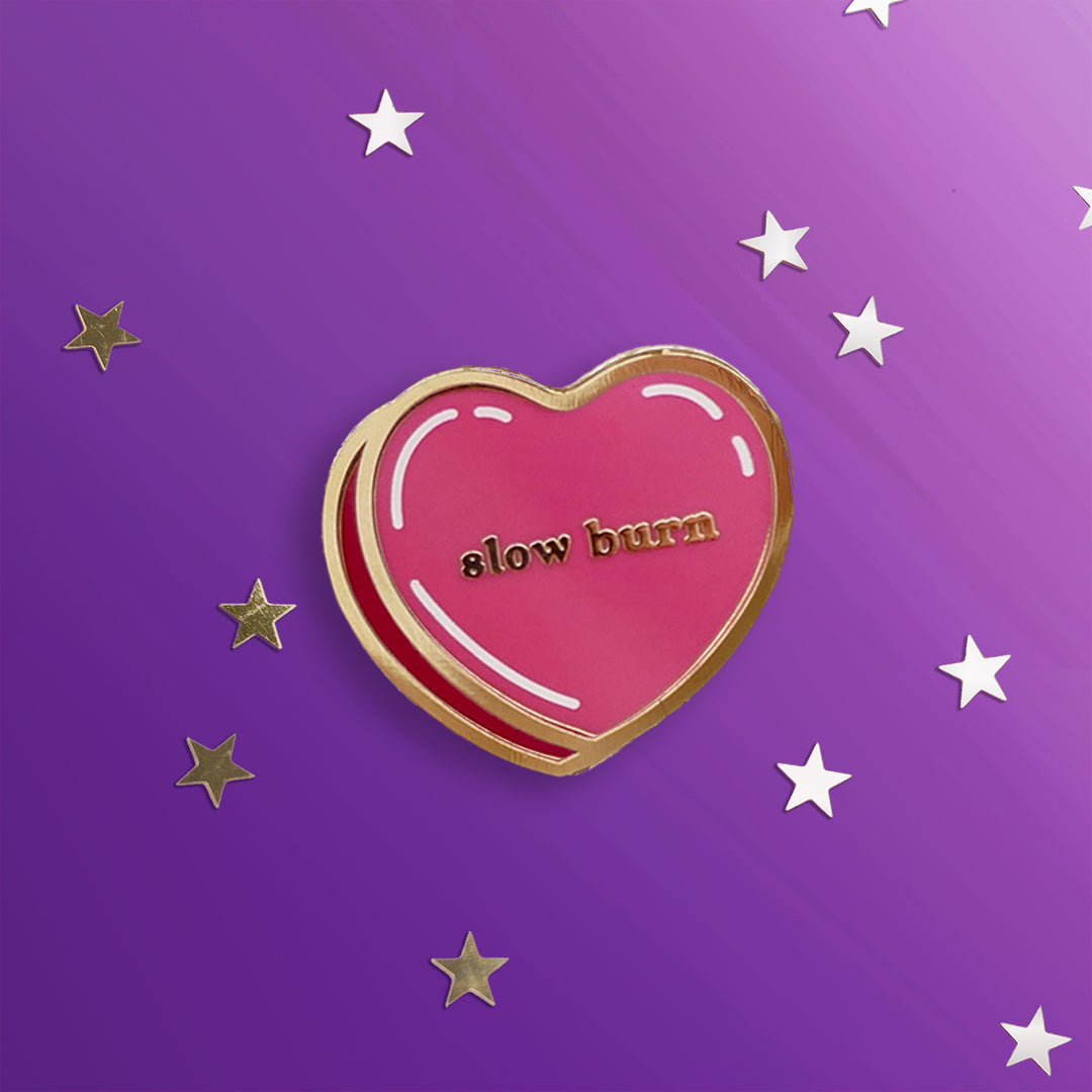 Slow Burn - Candy Heart - Enamel Pins - The Quirky Cup Collective