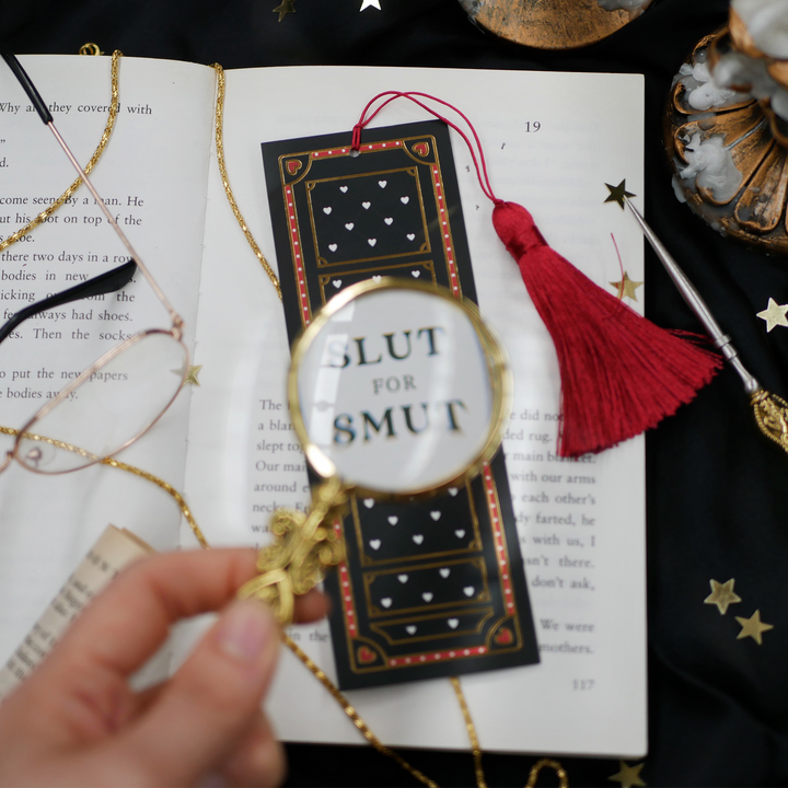 Slut for smut - bookmark - black - the quirky cup collective