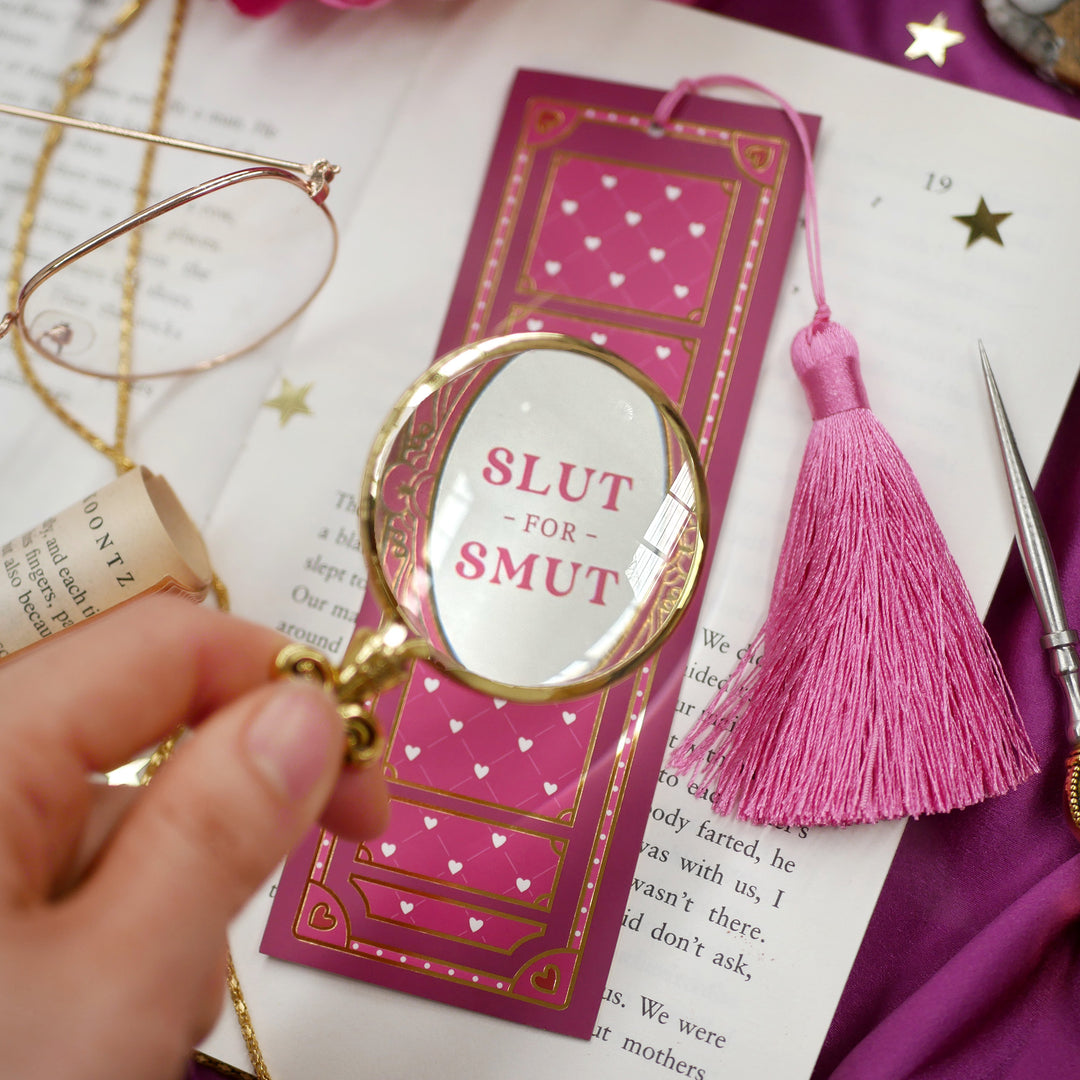 slut for smut - bookmark - pink - the quirky cup collective