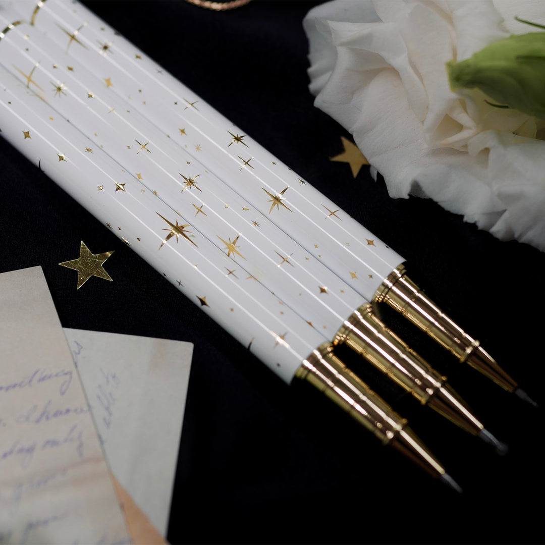 So This Is Love - Wedding Pen - Guest Book Pen - White - Gold stars - Set of 3 - The Quirky Cup Collective