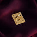 A The Quirky Cup Collective charm anchor on a dark red fabric background. The gold rectangle shaped clip is used to attach Charmlets to flat surfaces (such as your device).