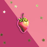Strawberry Kissed Sticker - The Quirky Cup Collective