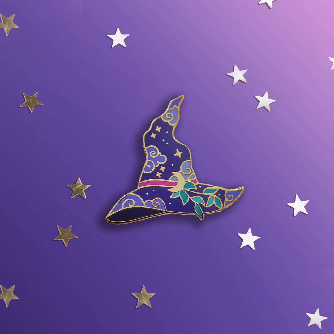 Witches Hat Pin - Purple - The Quirky Cup Collective