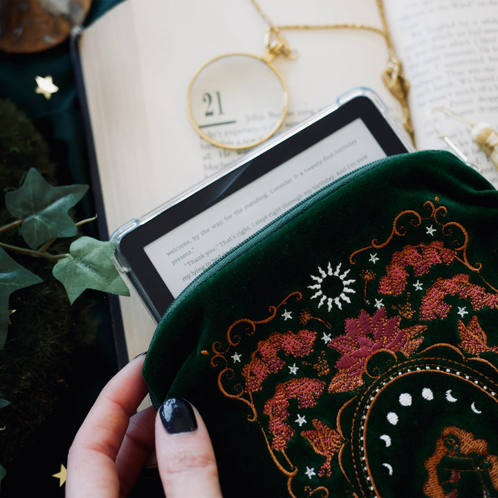 Wonderland Kindle & E-reader Sleeve - Green - The Quirky Cup Collective