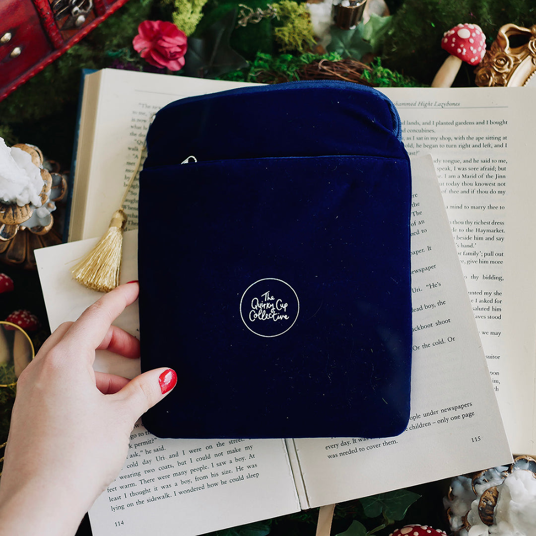 Wonderland - Kindle Sleeve - Blue Velvet - The Quirky Cup Collective