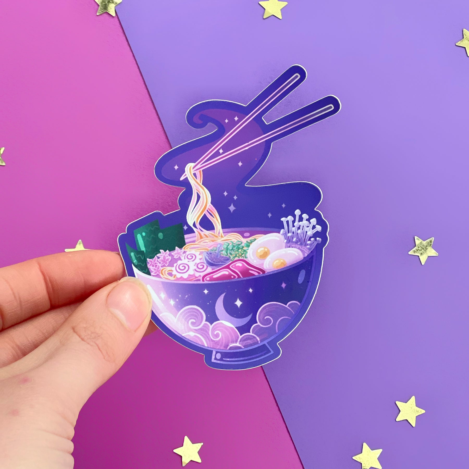 Enchanting Ramen Sticker-Sticker-The Quirky Cup Collective-Holographic-Foil-The Quirky Cup Collective