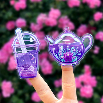 Enchanting Teapot Sticker-Sticker-The Quirky Cup Collective-Holographic-Foil-The Quirky Cup Collective