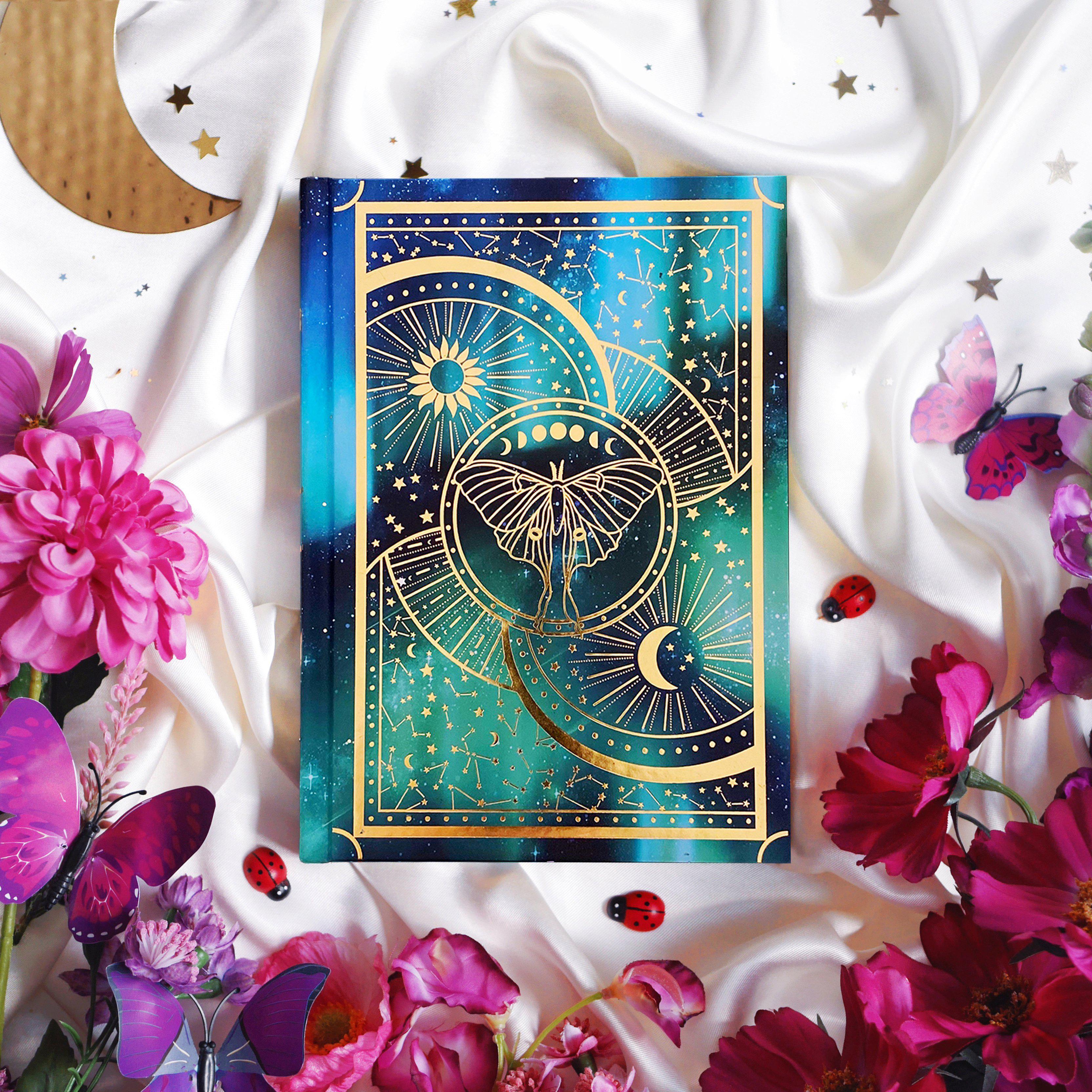 Luna Moth Journal-Notebook-The Quirky Cup Collective-Dotted-Blank-Lined-Notebook-A5-180 Pages-The Quirky Cup Collective