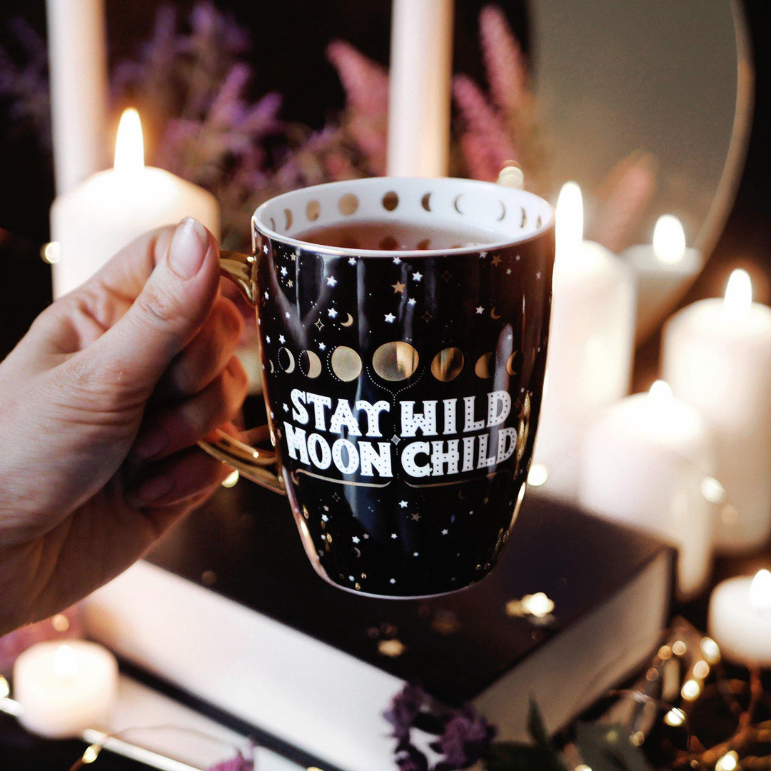Stay Wild Moon Child Mug - Black - The Quirky Cup Collective