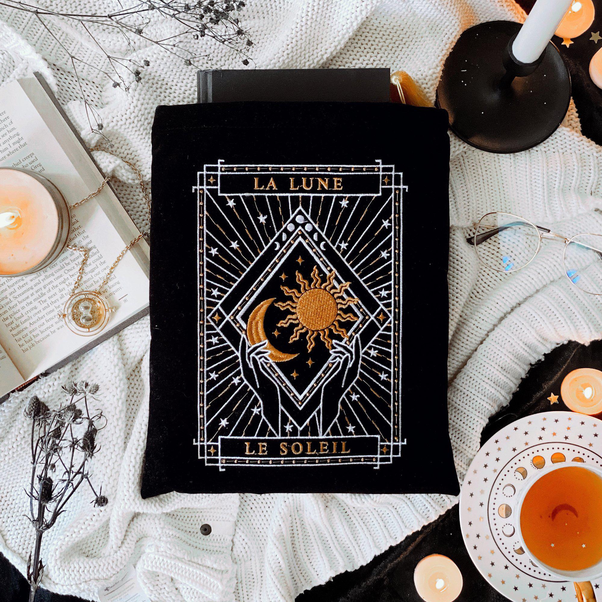 Sun & Moon Book & iPad Sleeve-Book Sleeve-The Quirky Cup Collective-Zipper-Large Hardcover Books-iPad Sleeve-The Quirky Cup Collective