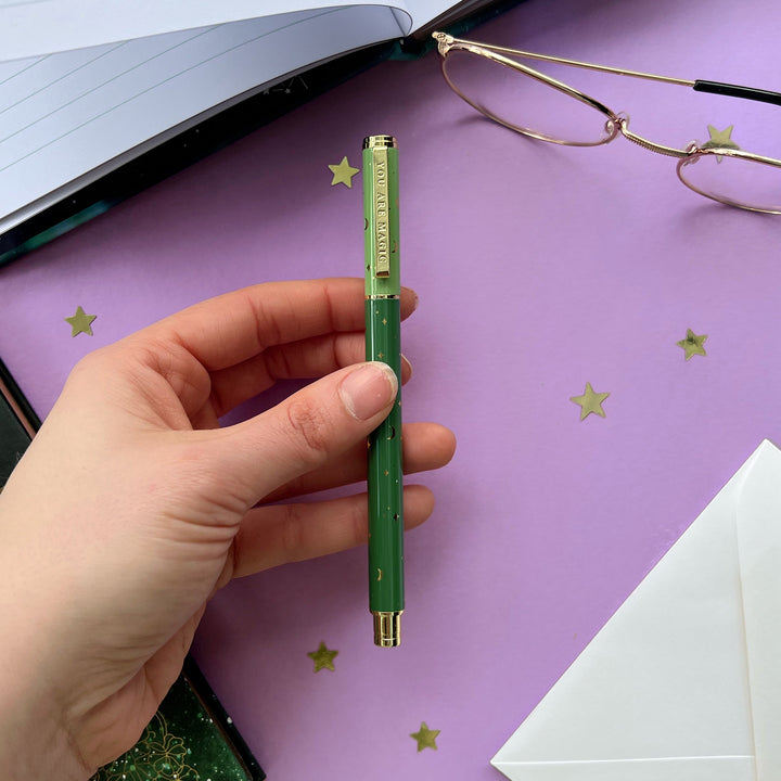 You are magic Pen Green- set of 3 - gel pens- black ink - the quirky cup collective