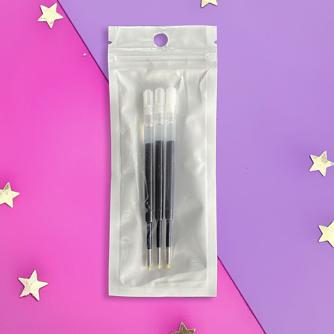 Black Pen refill - Set of 3 - The Quirky Cup Collective