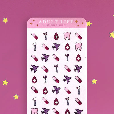 Adult Life Planner Sticker Sheet