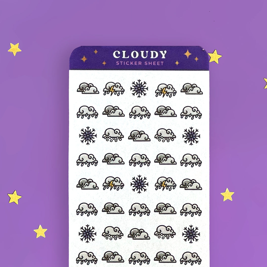 Weather Wizard Sticker Cloudy Weather Planner Sticker Sheet – The Quirky Cup Collective