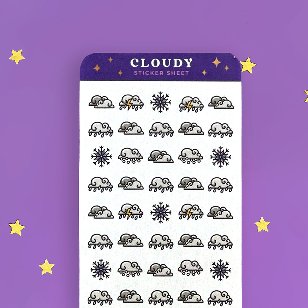 Cloudy Weather Planner Sticker Sheet