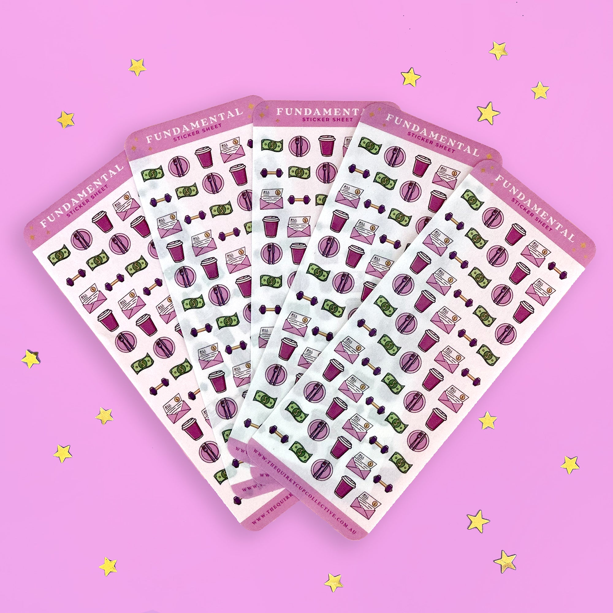 fundamental - everyday - organization - sticker sheet- planner stickers - the quirky cup collective