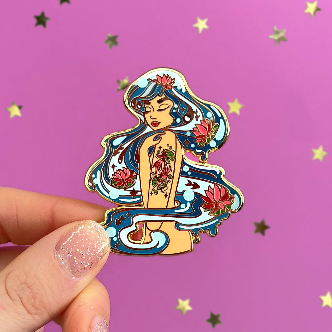 lotus lady enamel pin - the quirky cup collective