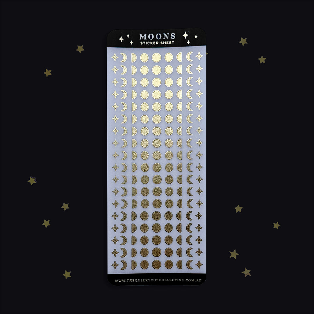 Phase 10 Sticker Moon Phases Planner Sticker Sheet – The Quirky Cup Collective