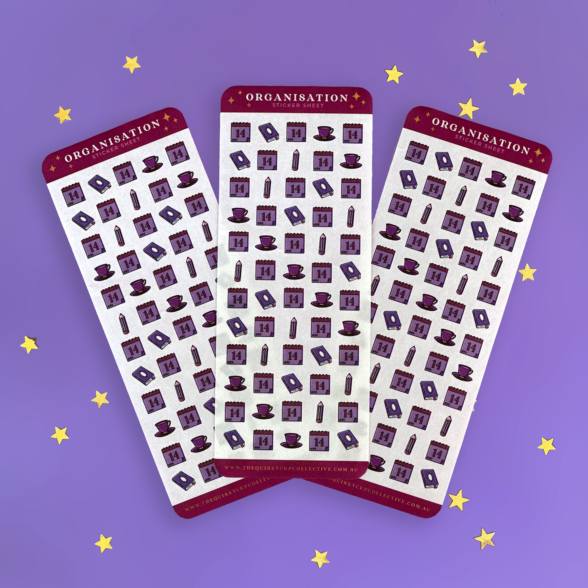 organisation - organization - sticker sheet- planner stickers - the quirky cup collective
