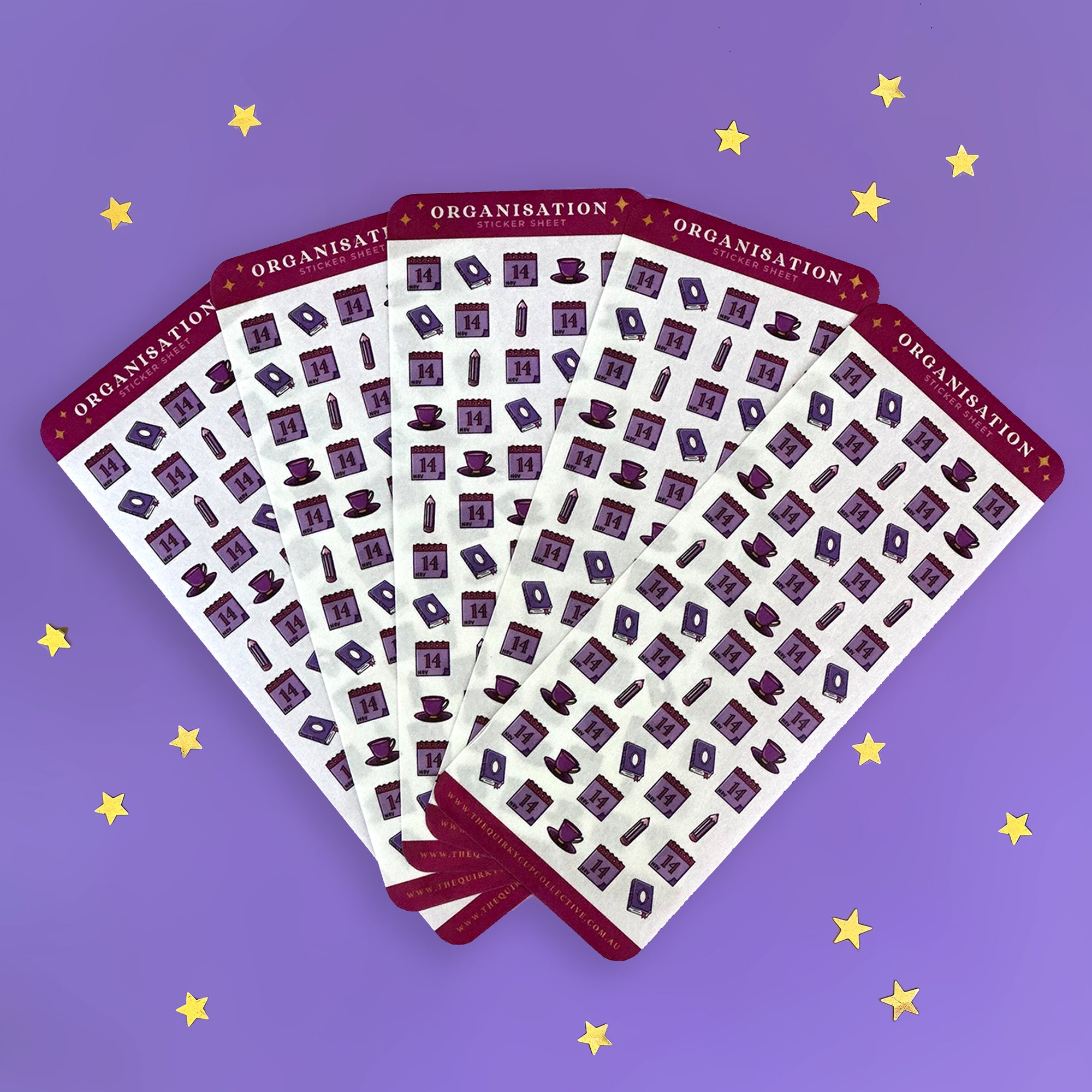 organisation - organization - sticker sheet- planner stickers - the quirky cup collective