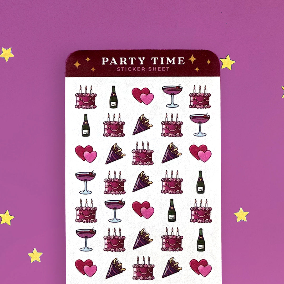 Party Time Planner Sticker Sheet