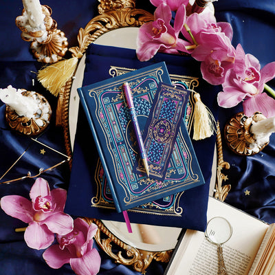 The Reading Journal- Volume II- Royal Blue - Bundle Set- Once Upon a time Bookmark - Once upon a time book & iPad sleeve- You Got this Gel Ink Pen Blue - The Quirky Cup Collective