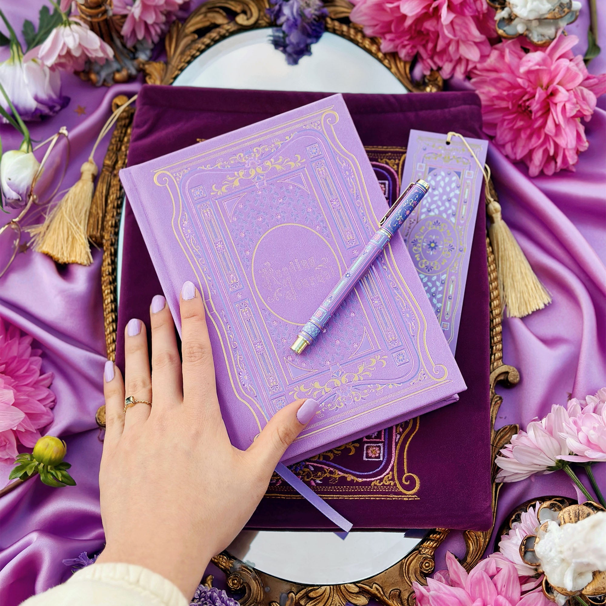 The Reading Journal Bundle - Wisteria - You Got This Gel Pen - Once Upon a time bookmark - once upon a time book sleeve - the quirky cup collective